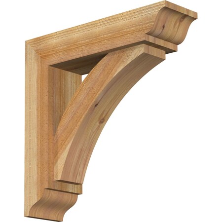 Ekena Millwork Thorton Traditional Rough Sawn Bracket w/ Offset Brace, Western Red Cedar, 6"W x 22"D x 22"H BKT0604X22X22THR01RWR